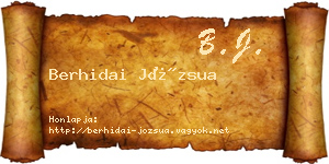 Berhidai Józsua névjegykártya